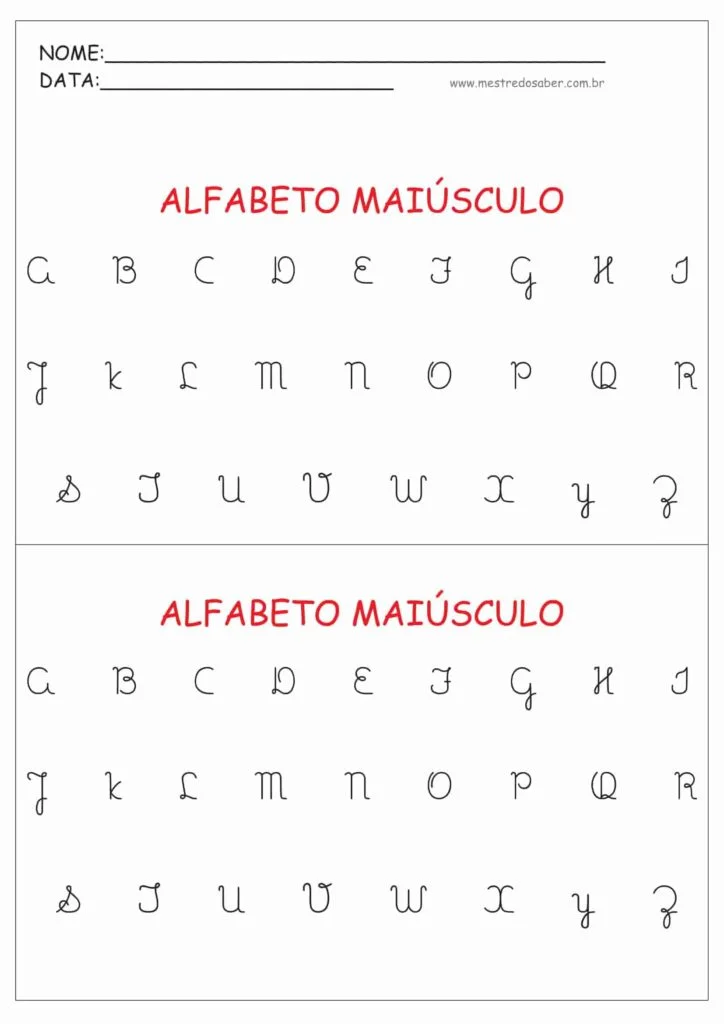 Alfabeto Cursivo Maiúsculo 4 1 - Alfabeto Cursivo Maiúsculo