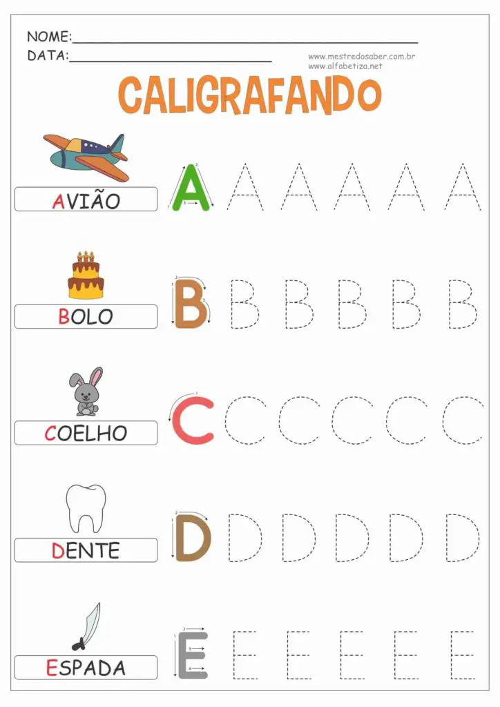 1 - Alfabeto Pontilhado para Imprimir