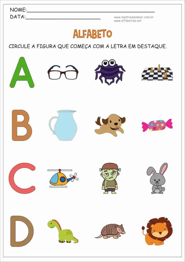 1 - Atividades Alfabeto Educação Infantil