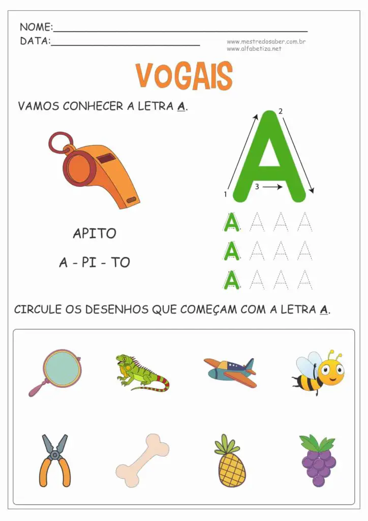 1 - Atividades com a letra A