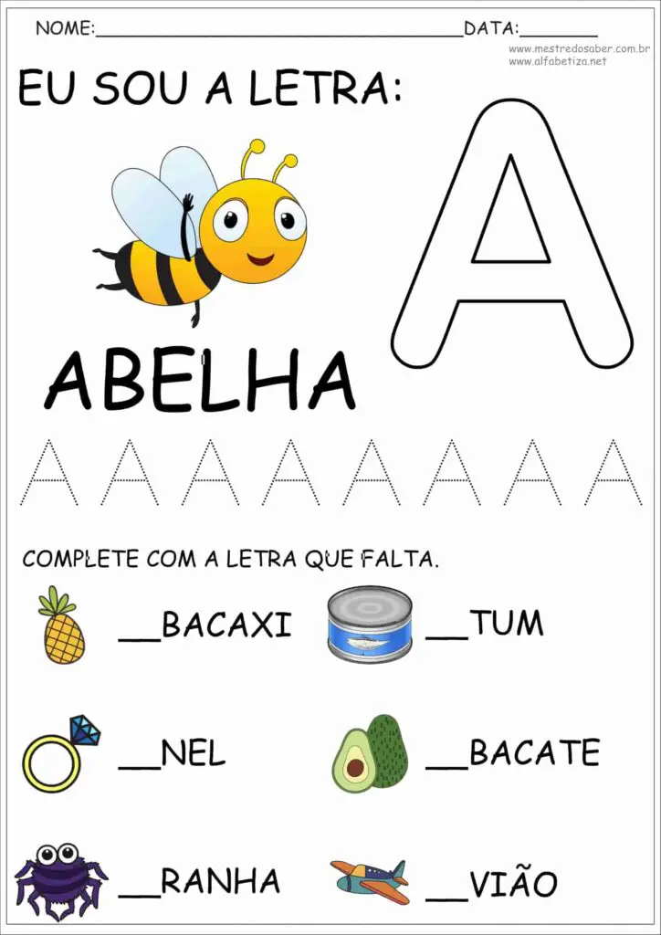 Atividades com as Letras do Alfabeto Educação Infantil 4 1 - Atividades com as Letras do Alfabeto Educação Infantil