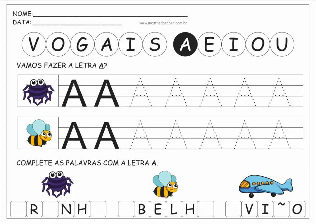 1 - Atividades com Vogais Pontilhadas