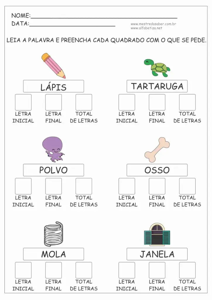 1 - Atividades de Alfabetização 1 ano para imprimir