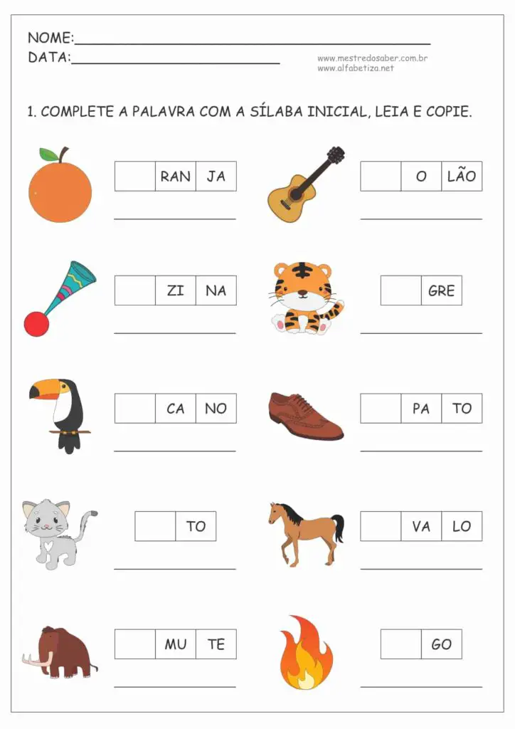 1 - Atividades de Alfabetização e Letramento