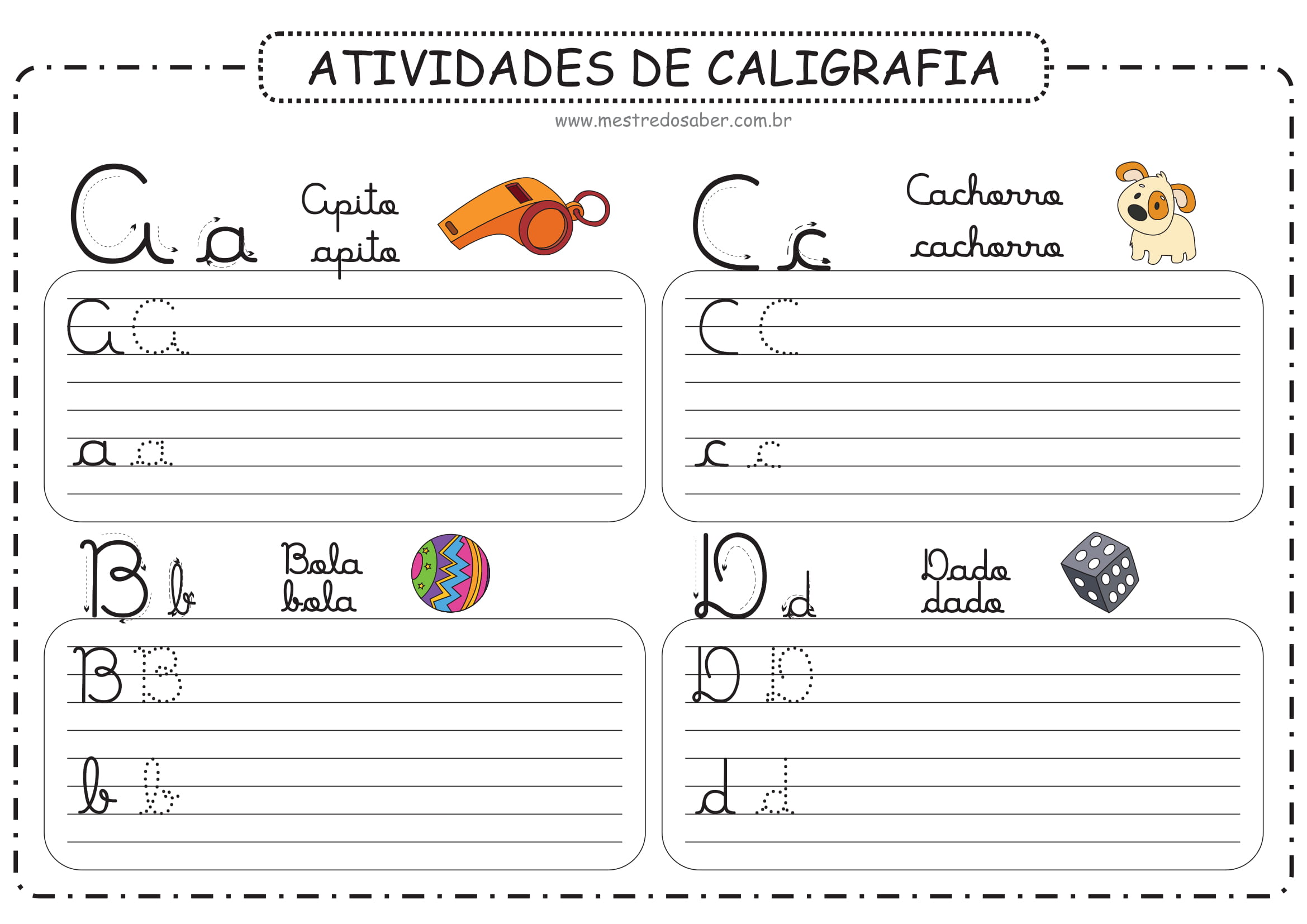 A Arte De Educar Atividades De Caligrafia