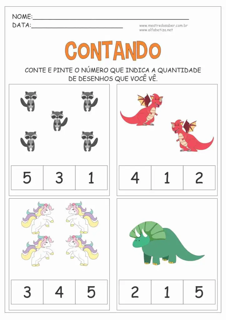 1 - Atividades Educação Infantil 4 anos - Números