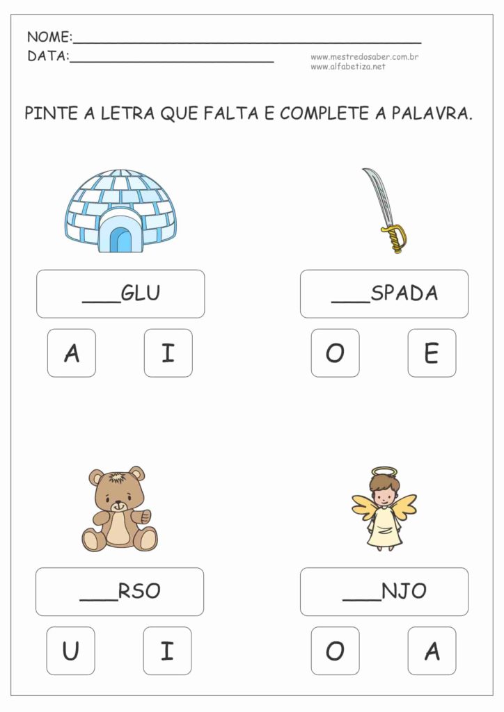 1 - Atividades para Alfabetização Infantil