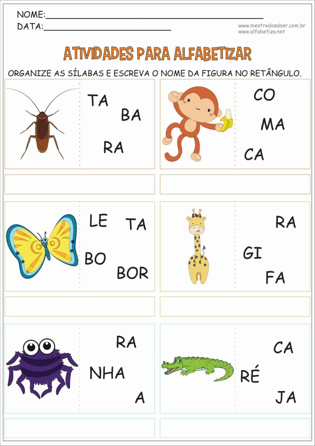 Atividades para Alfabetizar - Alfabetização Mestre do Saber