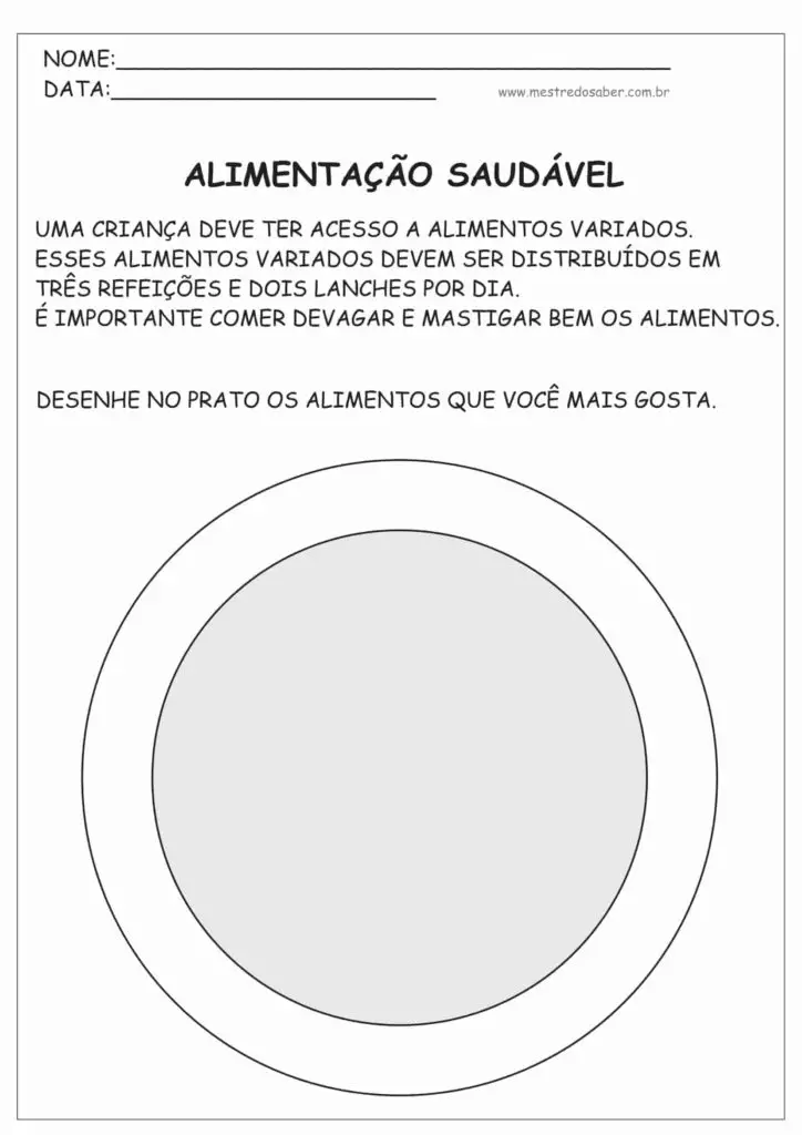 Atividades sobre Alimentação Saudável