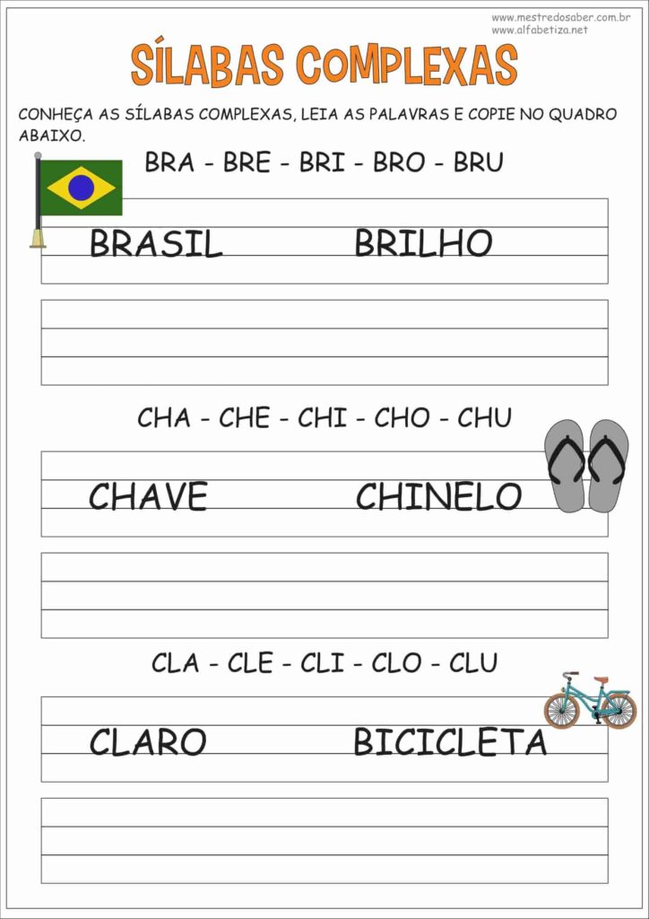 Sílabas Complexas para Imprimir 4 1 - Sílabas Complexas para Imprimir