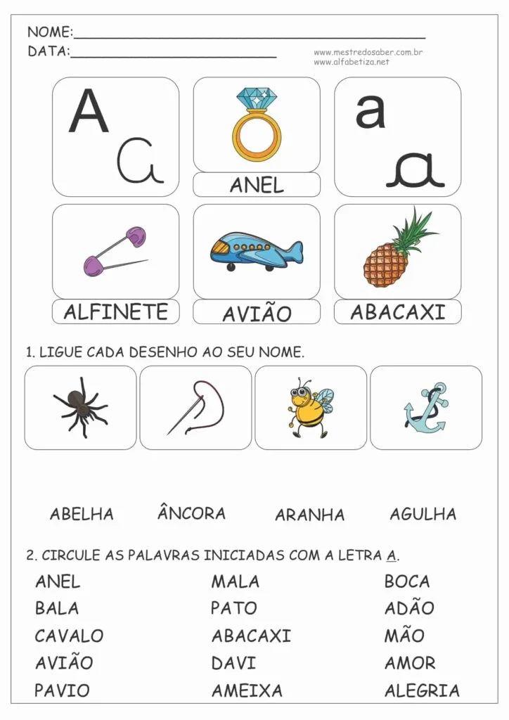 Atividades com a Letra A 13 10 - Atividades de Alfabetização com a Letra A