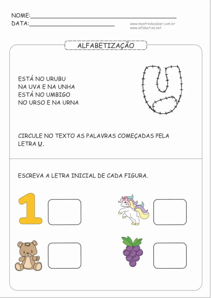 5 - Atividades de Alfabetização para Educação Infantil 5 anos