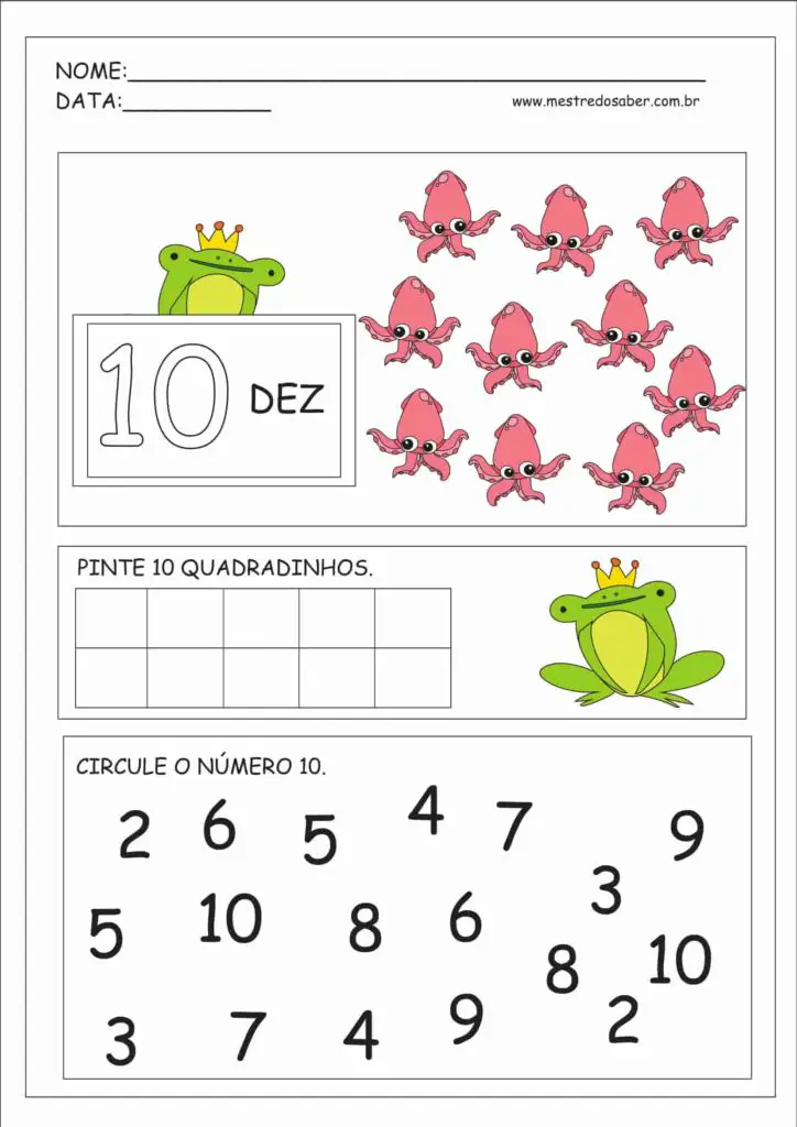 10 - Atividades Educação Infantil Números e Quantidades