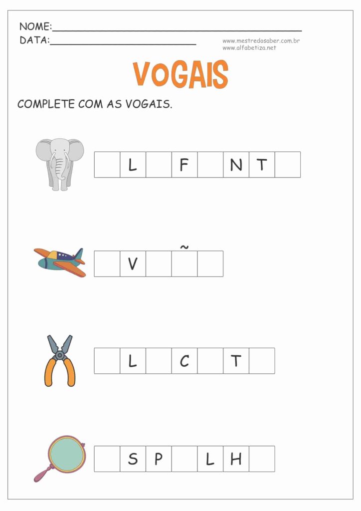 11 - Atividades de Alfabetização Vogais