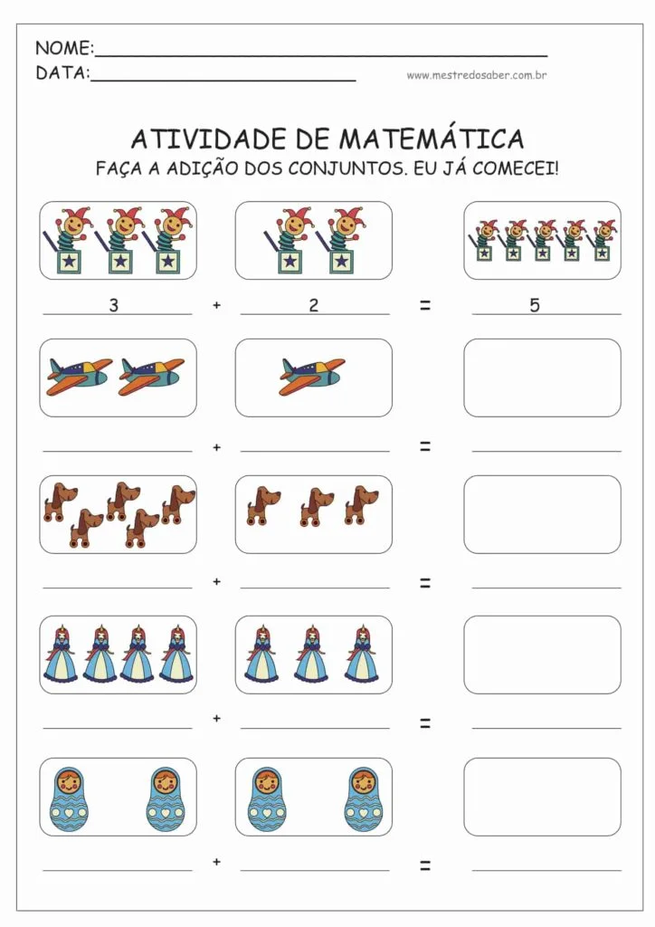 Atividades de Matemática para Crianças de Até 5 anos