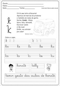 11 - Caderno de Caligrafia letra K