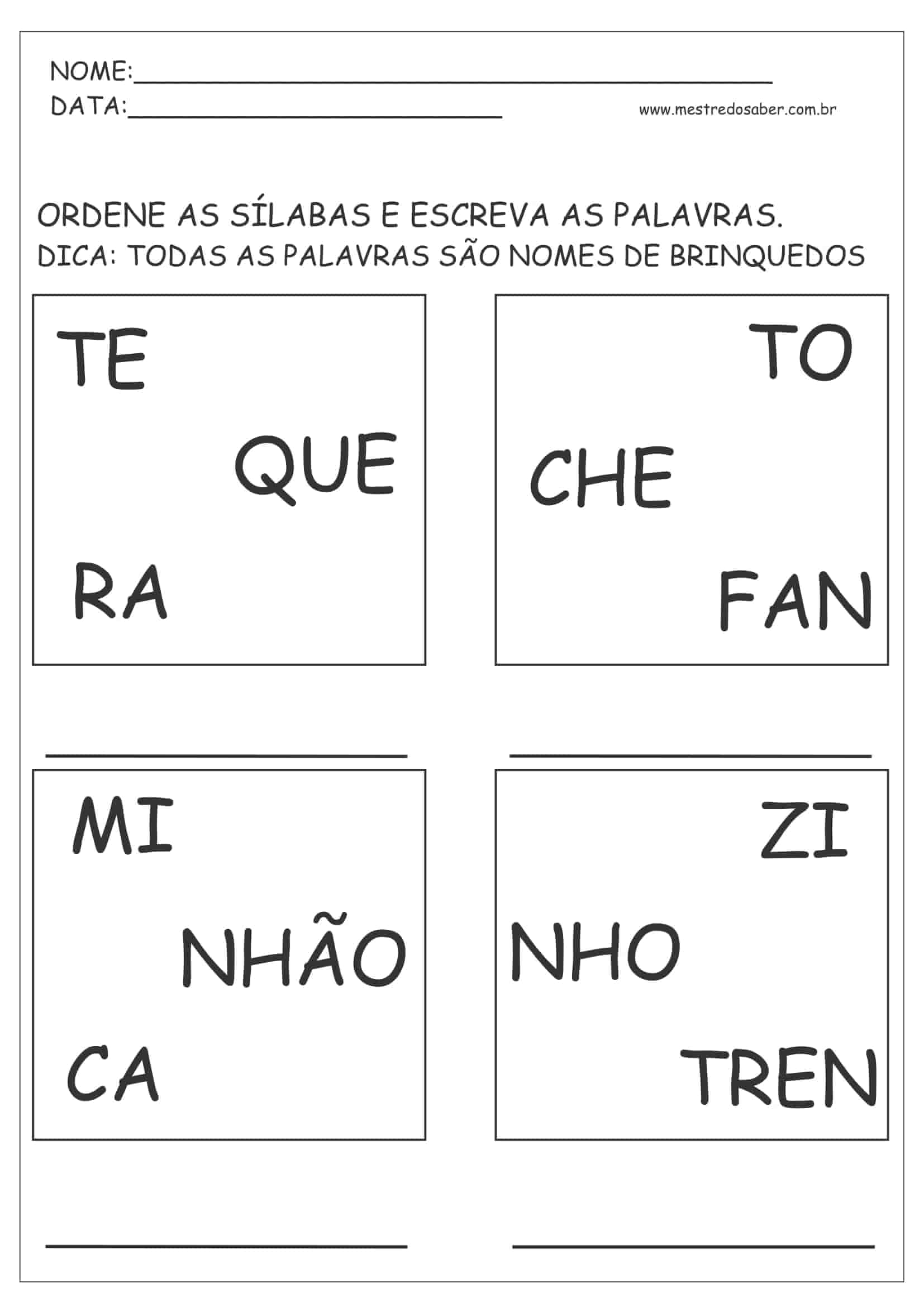 Atividades de Matemática 1º ano Fundamental para Imprimir - Brinquedos de  Papel