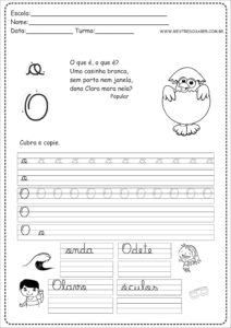 15 - Caderno de Caligrafia para imprimir letra O