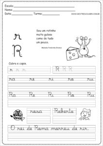 18 - Caderno de Caligrafia para imprimir letra R