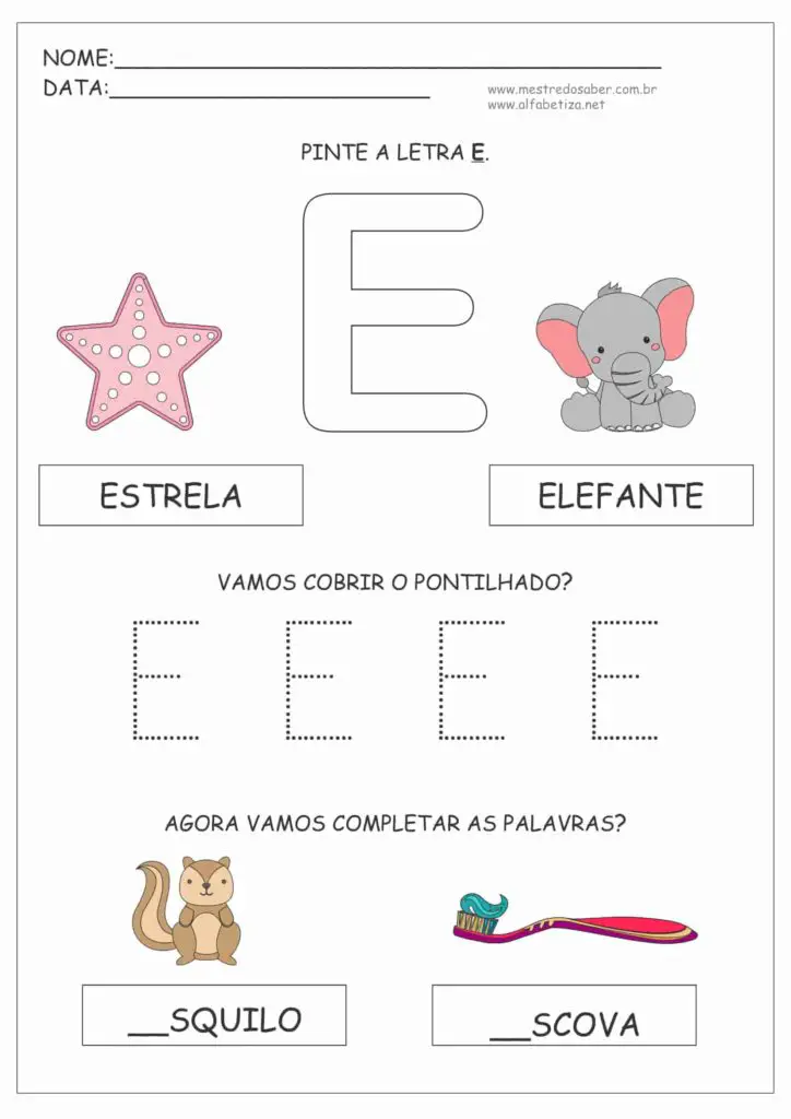 Letra E - Apostila Educação Infantil