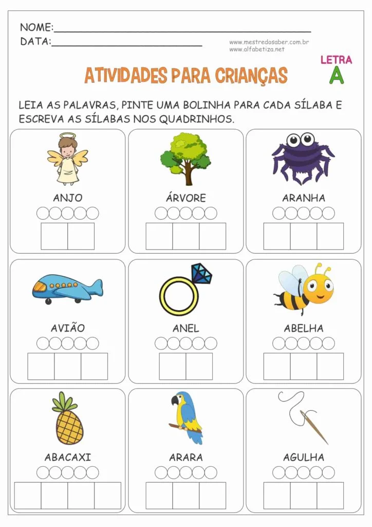 Atividades com a Letra A 5 2 - Atividades com a letra A