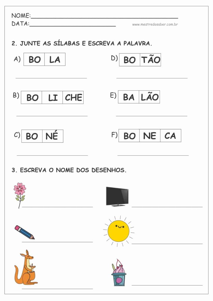 2 - Atividades com Letra B - Cartilha de Alfabetização