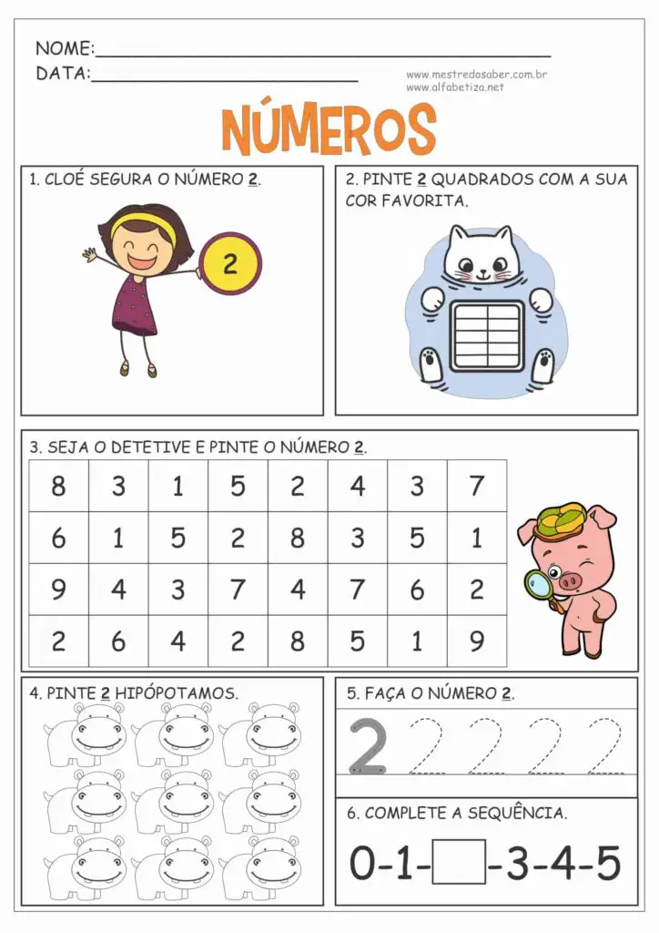 2 - Atividades com Números e Numerais - Número 2