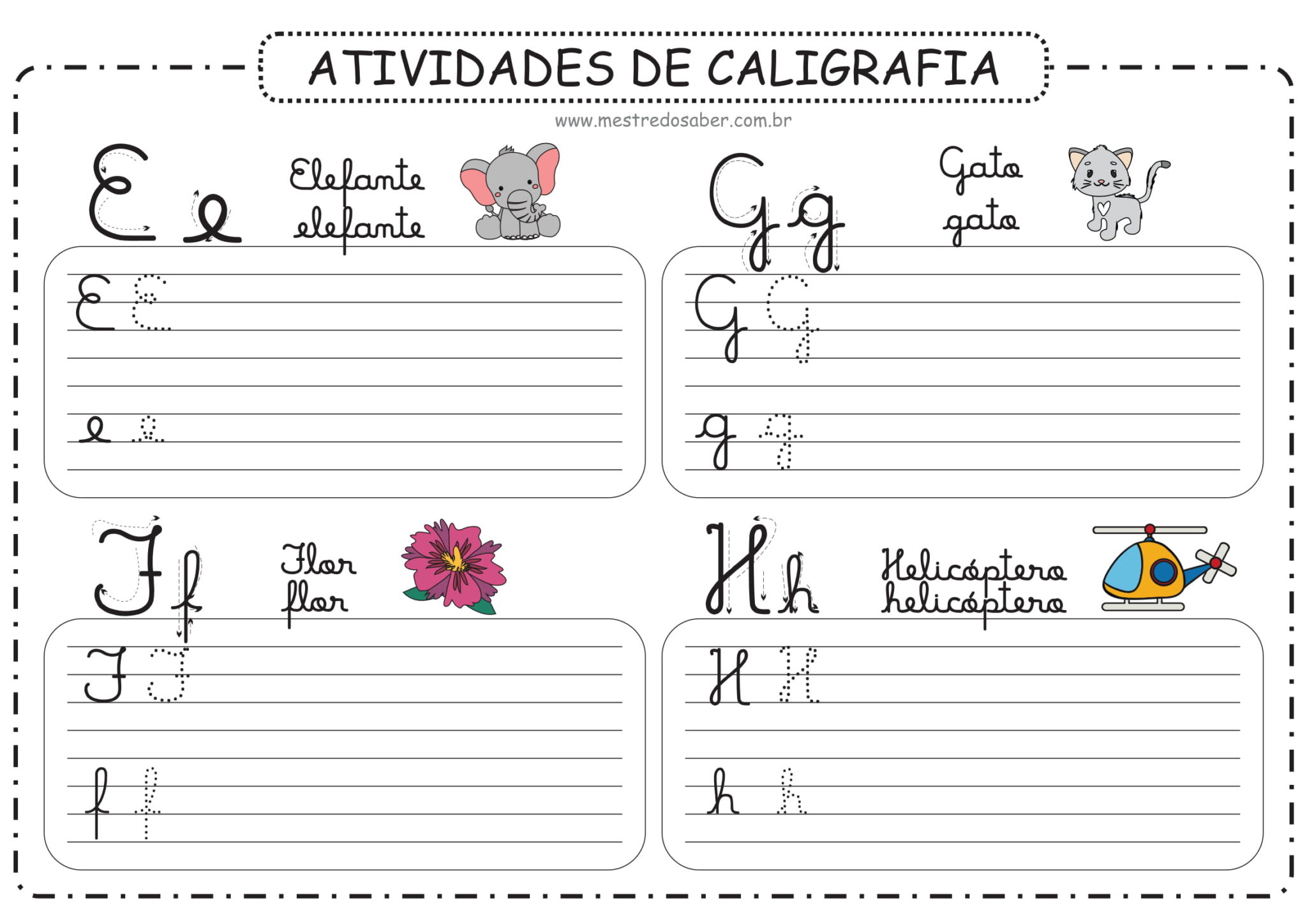 Atividades De Caligrafia Mestre Do Saber Atividades De Alfabetização