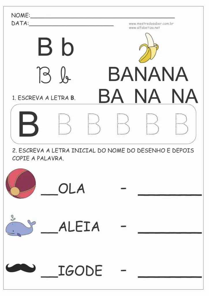 2 - Atividades para Educação Infantil 4 Anos - Letra B