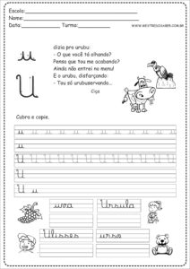 21 - Caderno Caligrafia letra U