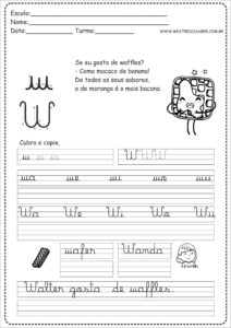 23 - Caderno Caligrafia letra W