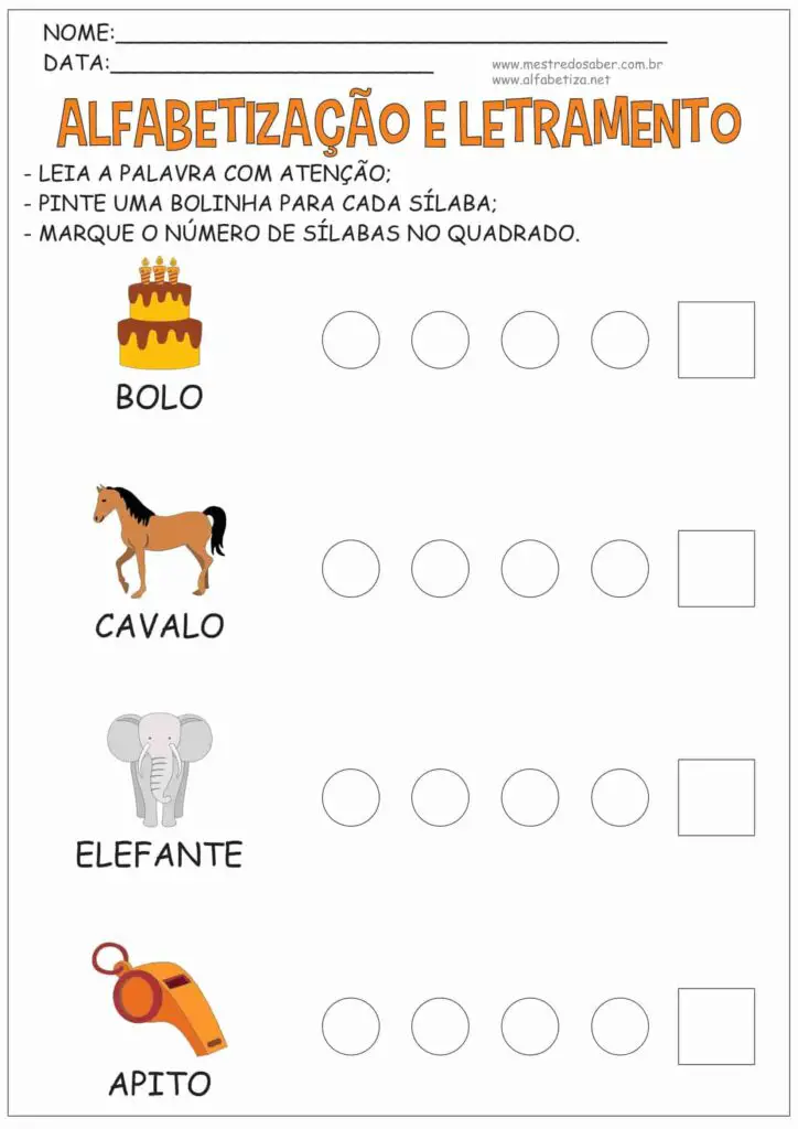 3 - Alfabetização e Letramento Atividades para Imprimir