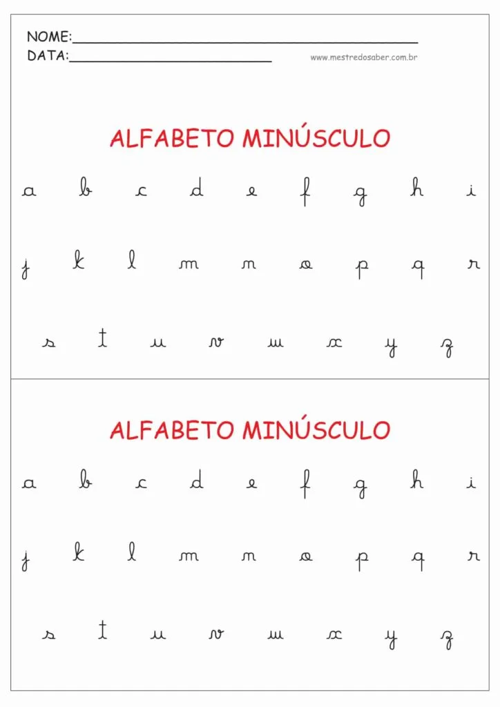 Alfabeto Cursivo Maiúsculo 6 3 - Alfabeto Cursivo Minúsculo