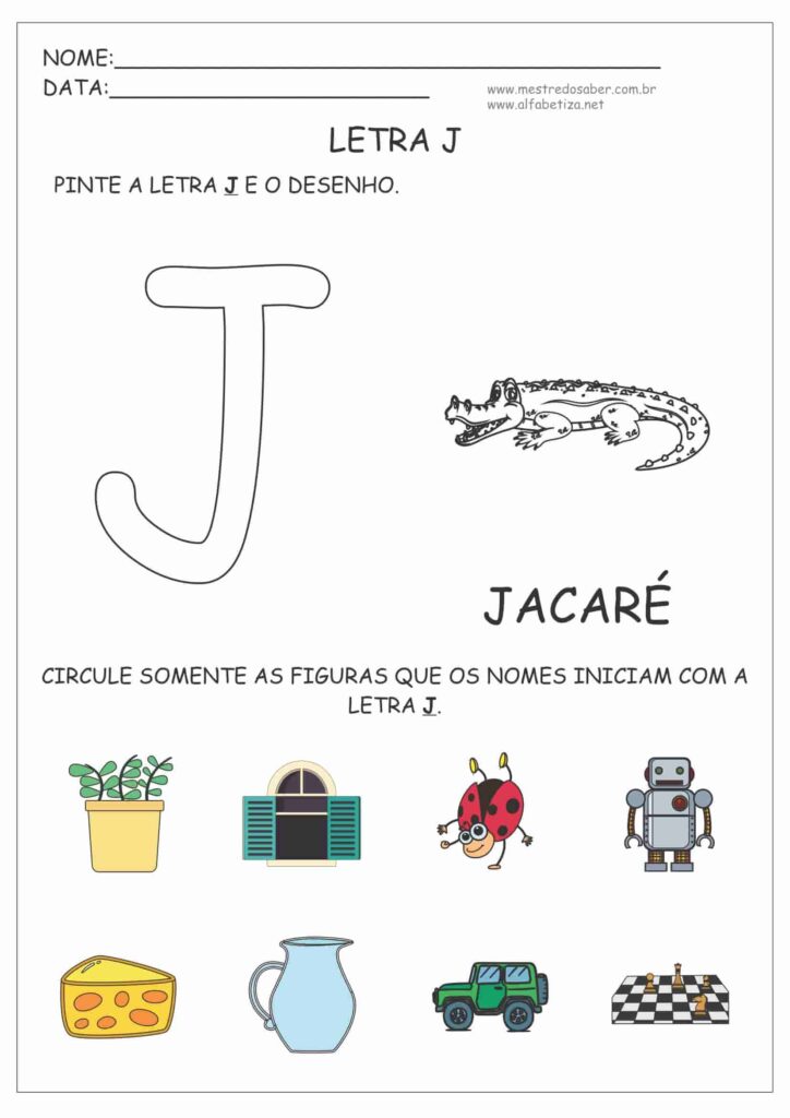 3 - Atividades com a Letra J