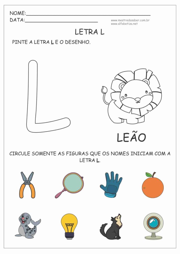 3 - Atividades com a Letra L