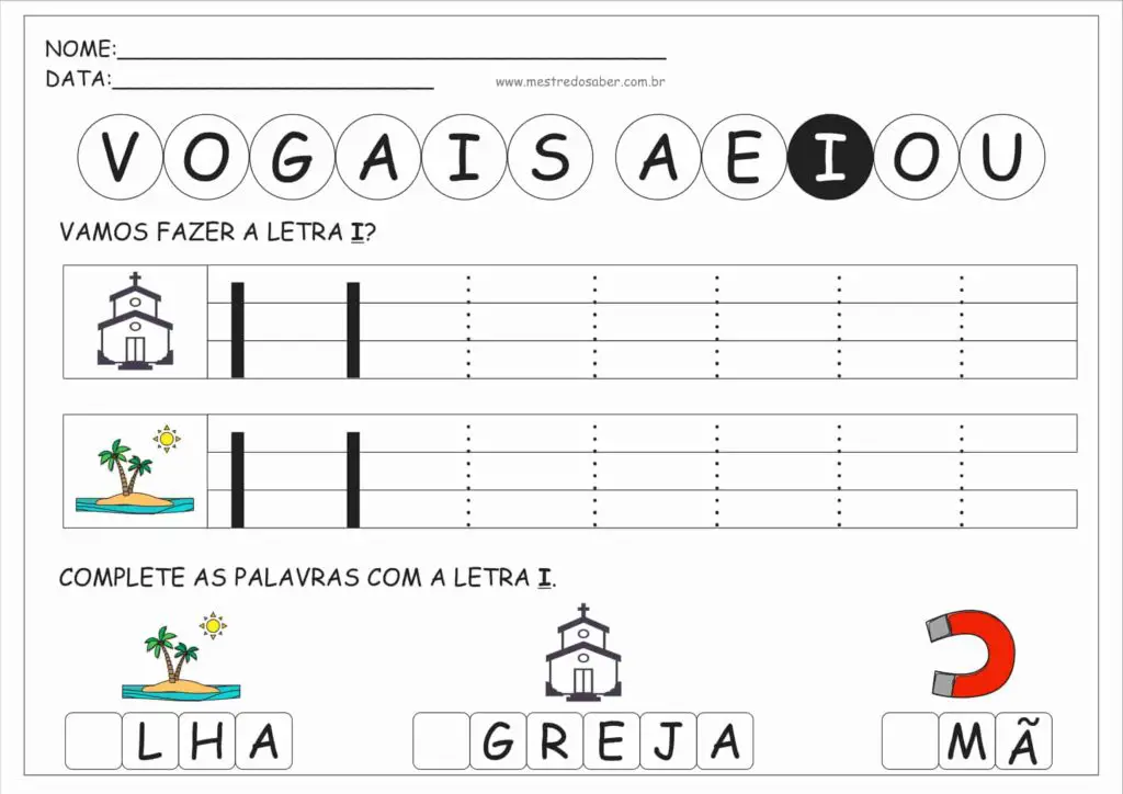 3 - Atividades com Vogais Pontilhadas