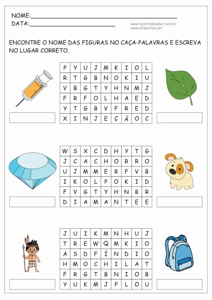 Caça-palavras - palavras iniciadas por vogais 3 worksheet