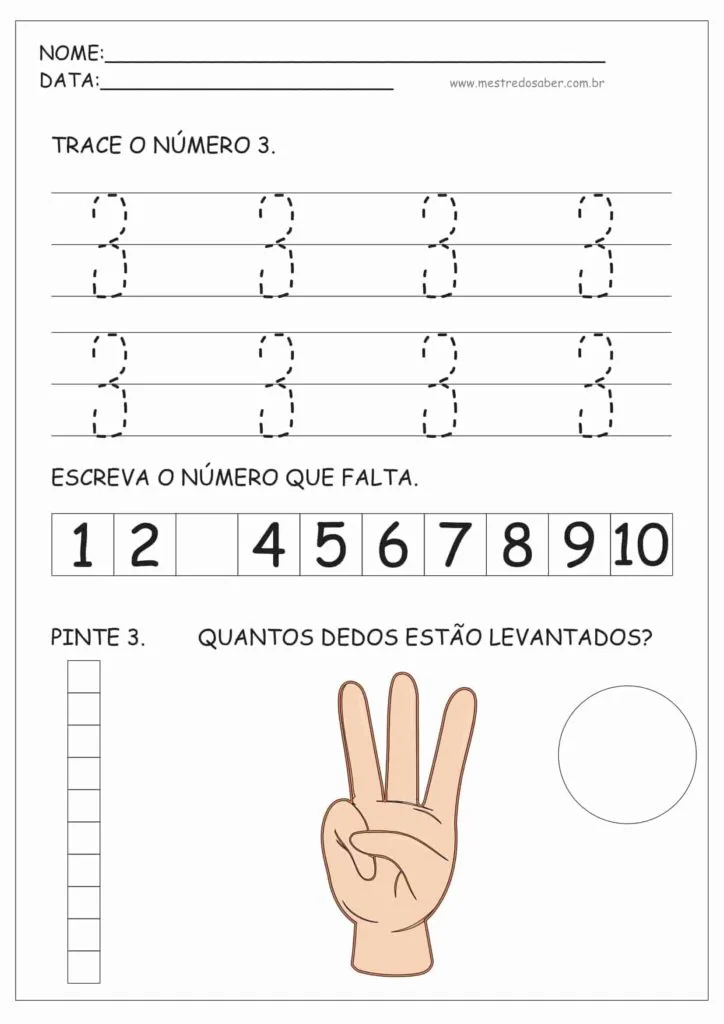 Atividades de Educação Infantil e Números 6 3 - Atividades de Educação Infantil e Números