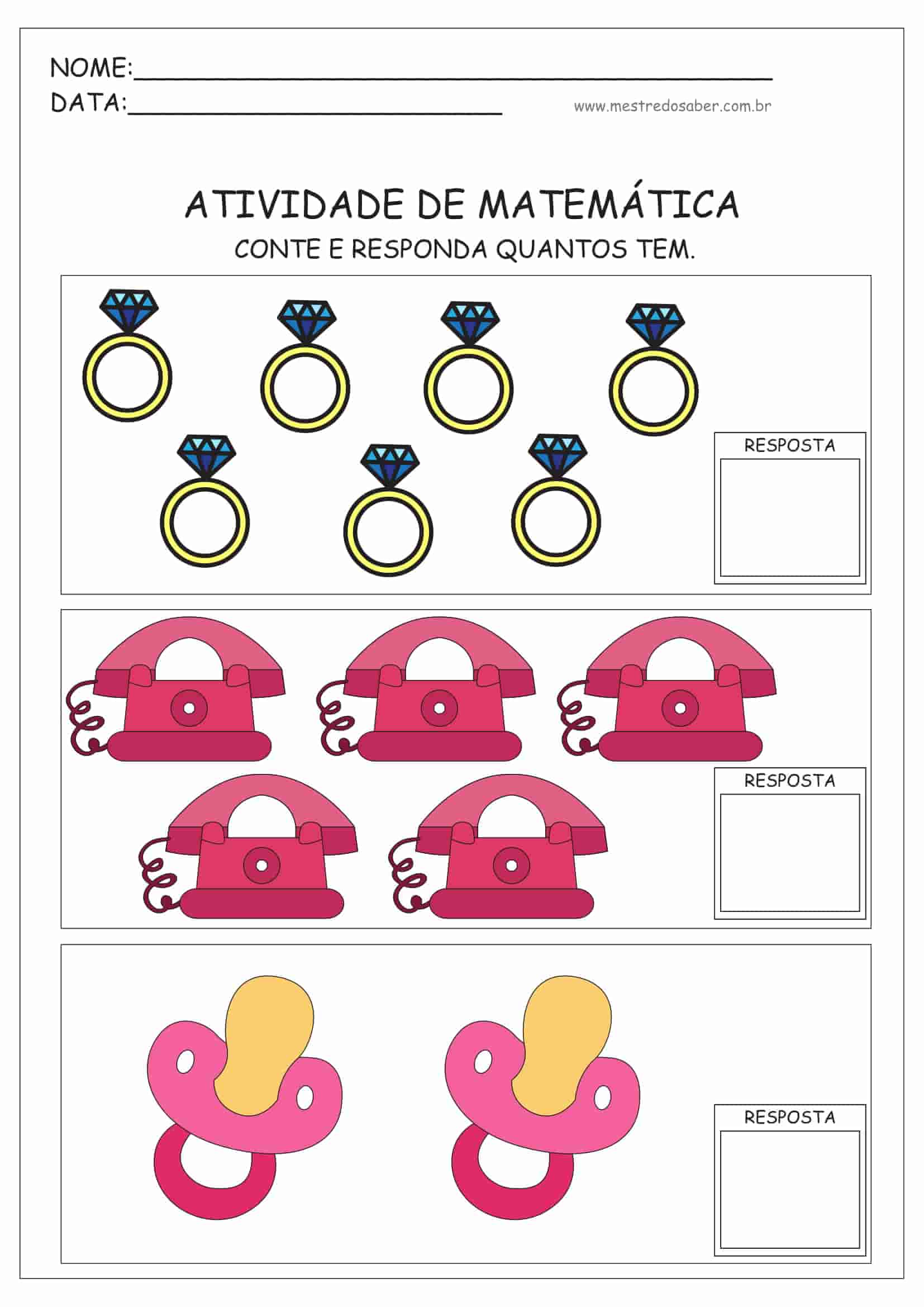 Atividades de Matemática Educação Infantil - Educação Infantil