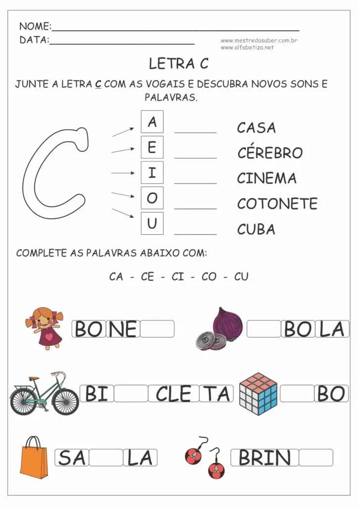 3 - Atividades Letra C Educação Infantil