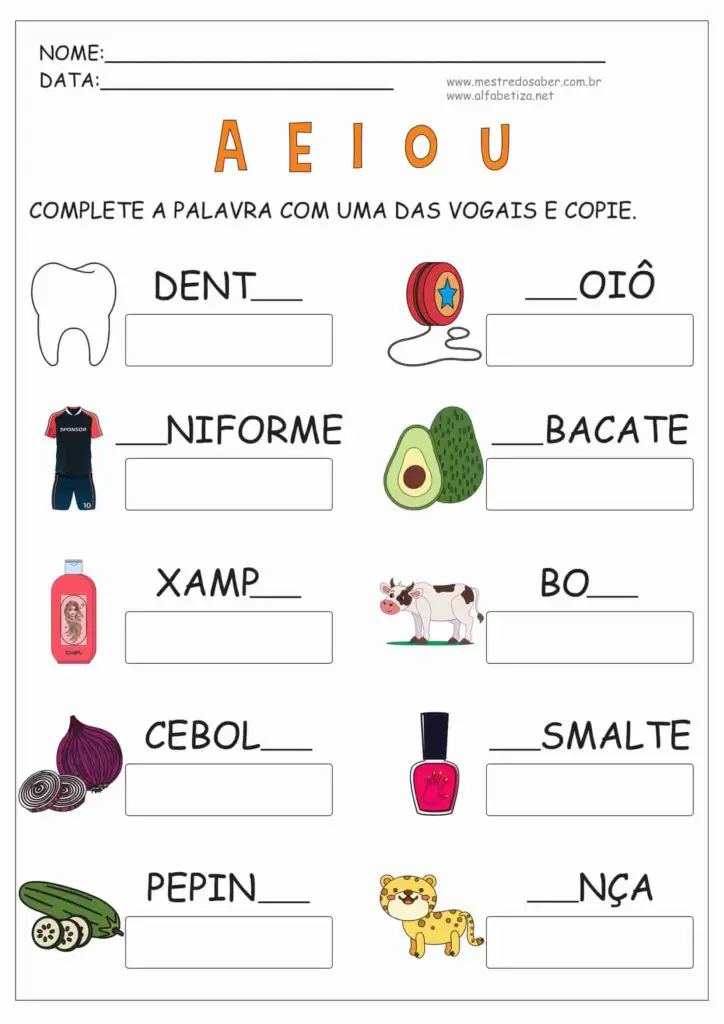 3 - Educação Infantil Atividades de Alfabetização