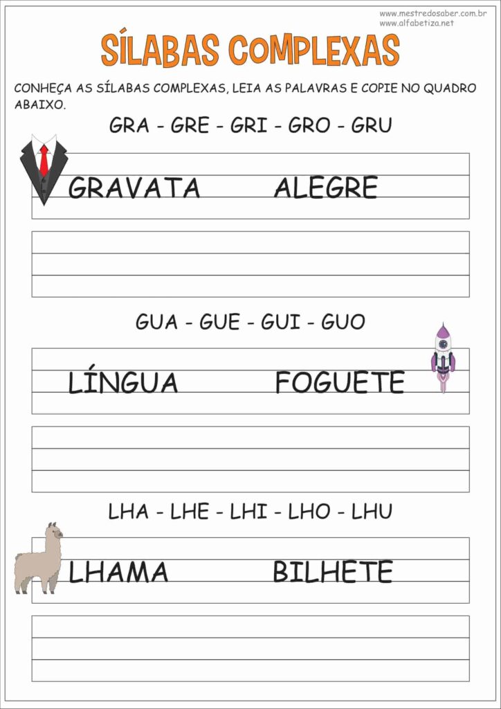 Sílabas Complexas para Imprimir 6 3 - Sílabas Complexas para Imprimir