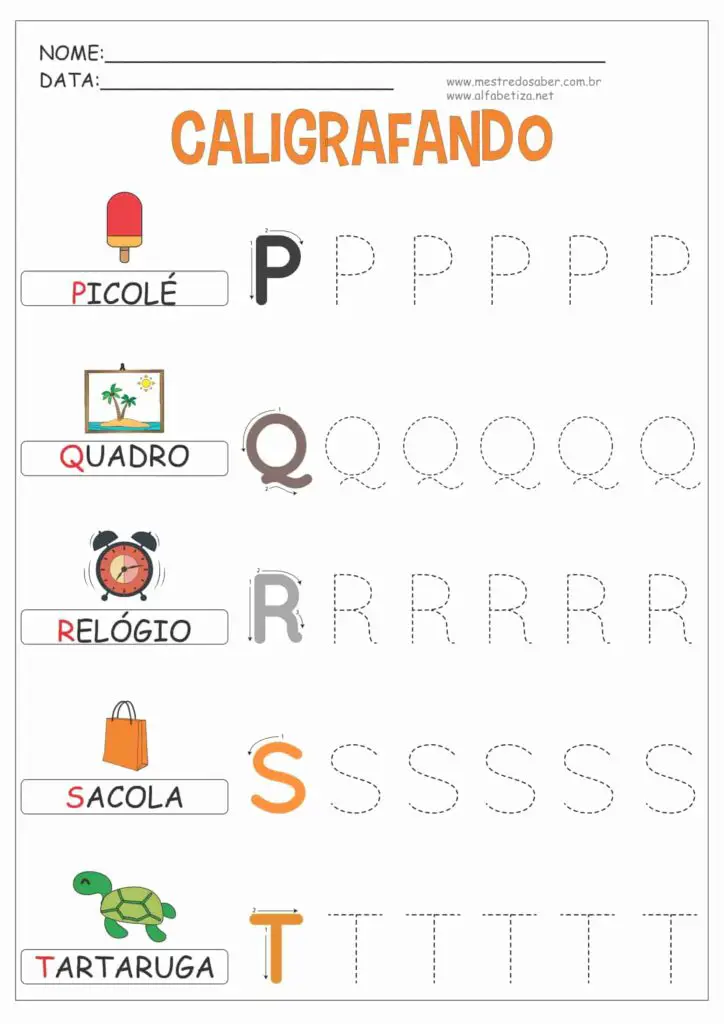 4 - Alfabeto Pontilhado para Imprimir