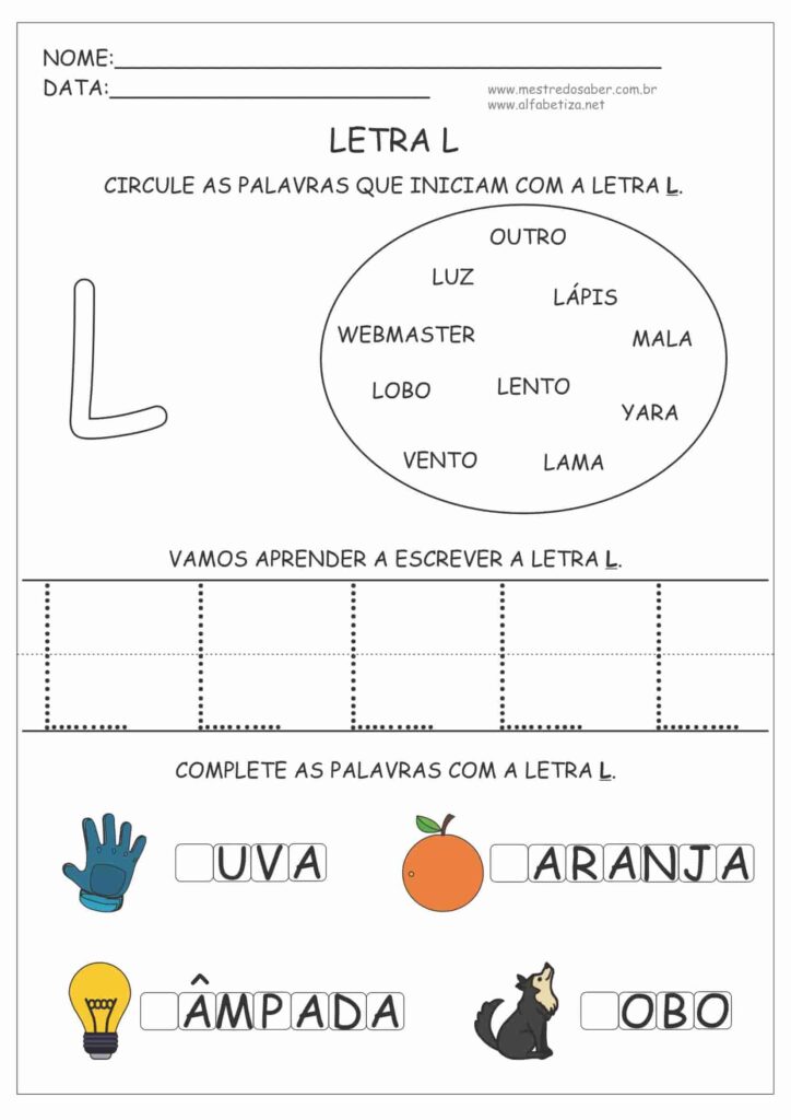 4 - Atividades com a Letra L