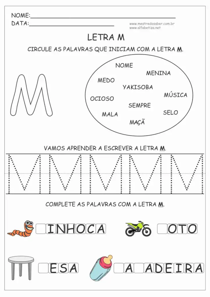 4 - Atividades com a Letra M