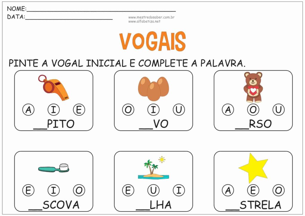 4 - Atividades com Vogais Educação Infantil