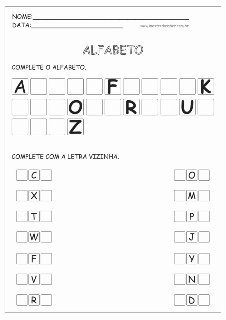 4 - Atividades de Alfabetização