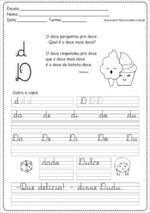 4 - Caderno de Caligrafia letra D