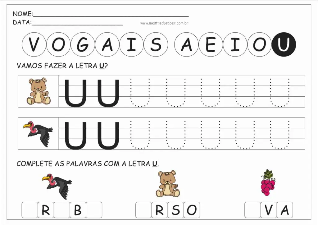 5 - Atividades com Vogais Pontilhadas