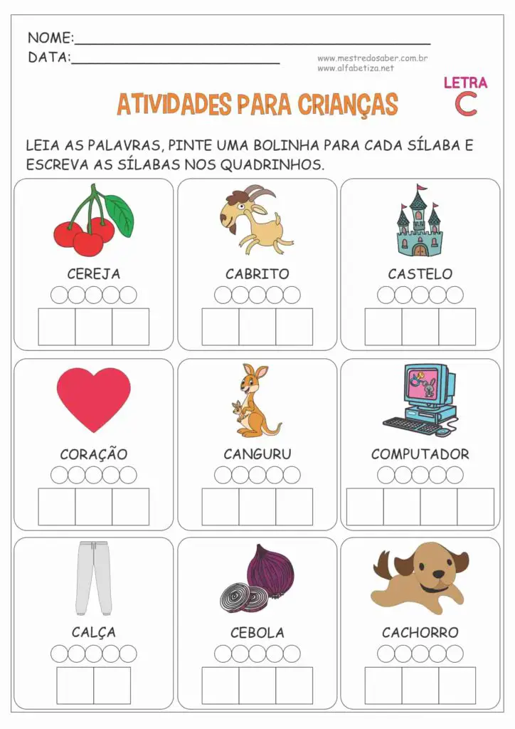 5 - Atividades Letra C Educação Infantil